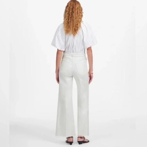 NWT Madewell Flared Wide-Leg Crop Jeans in Pure White Size 26 - Picture 3 of 16